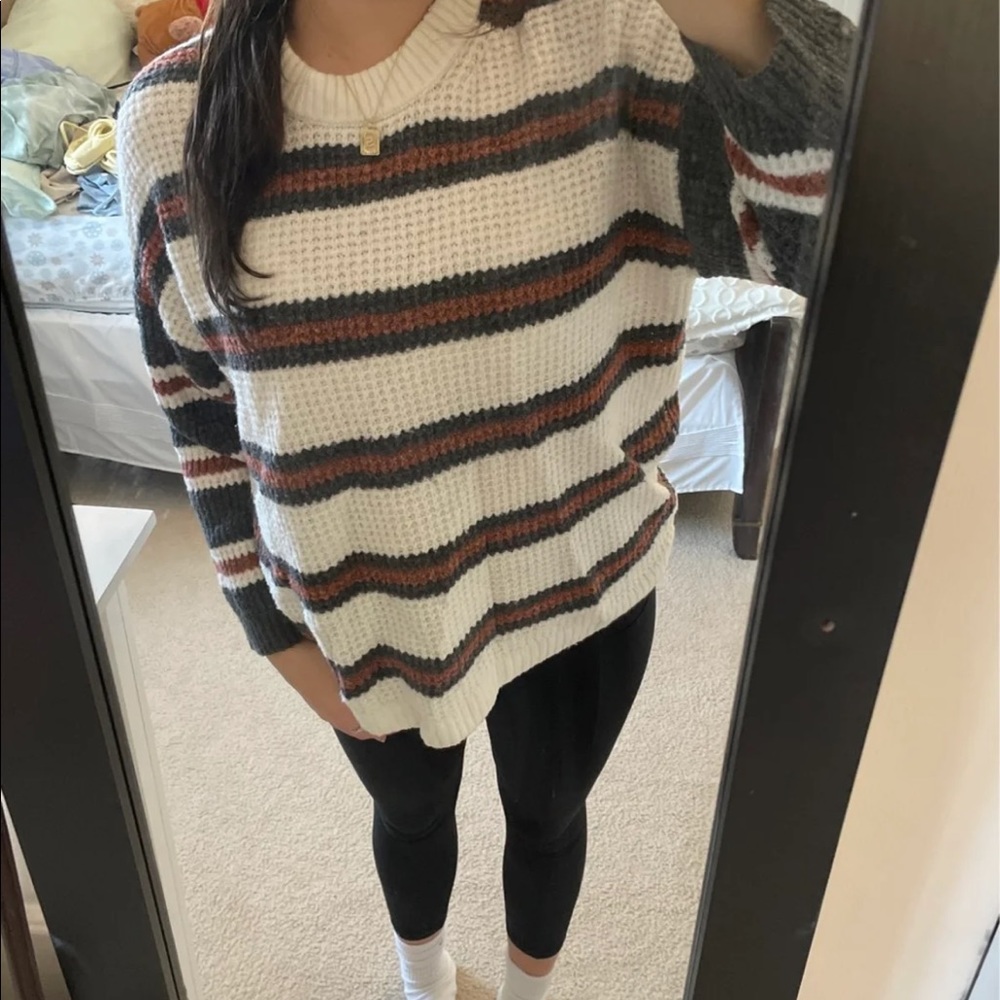 American eagle striped oversized sweater